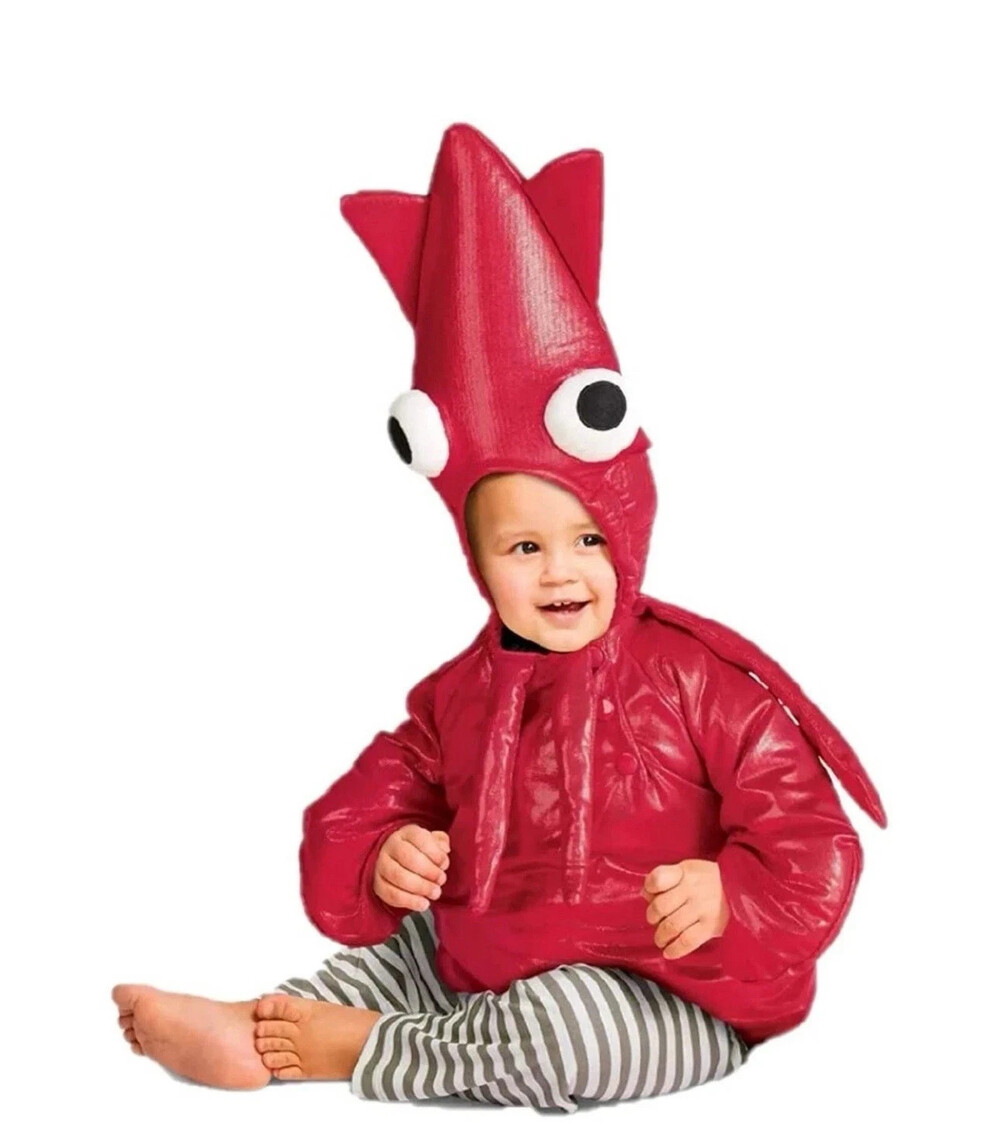 Hyde & Eek 6-12 Months Toddler Red Squid Costume Infant Pullover